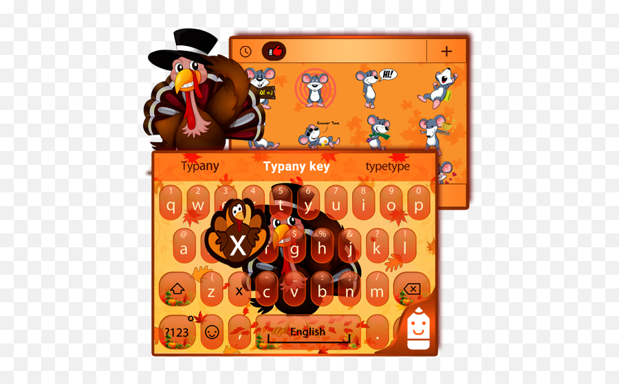 Download Thanksgiving Turkey Keyboard - Cartoon Emoji,Turkey Emoji For Android
