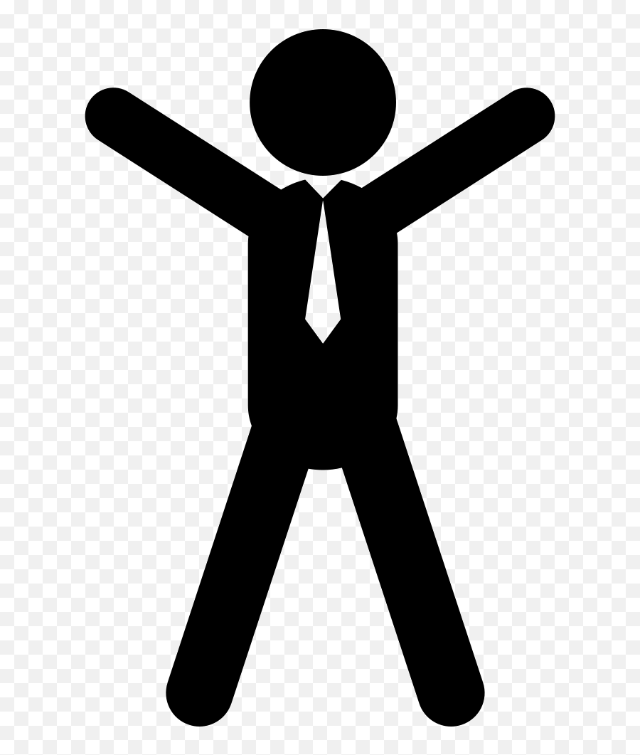 Standing Man With Tie With Opened Arms And Legs Comments - Silueta Organizacion Emoji,Open Legs Emoji