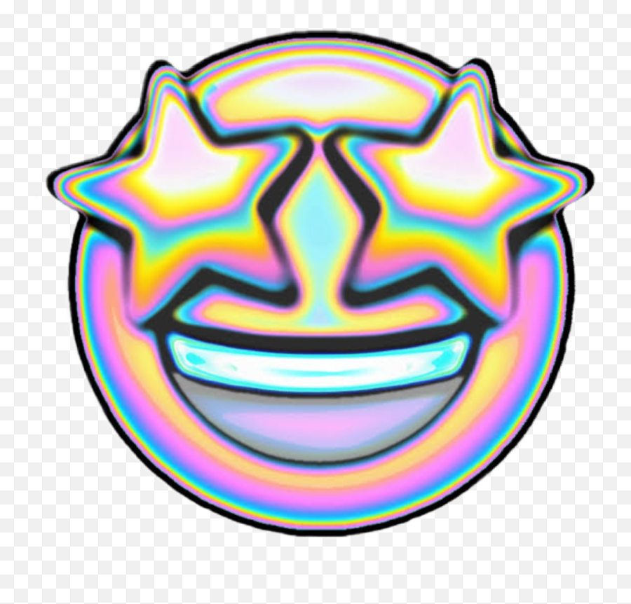 Holographic Star Emoji Rainbow Sticker - Translucent Transparent Background Sticker,Rainbow Emoji