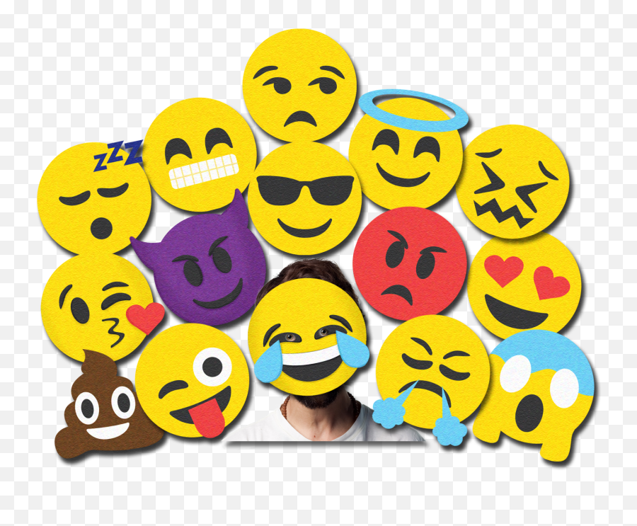 Emoticons Emojis Photo Booth Props - Smiley,Pho Emoji