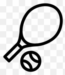 Tennis Icon - Outline Tennis Racket Clipart Emoji,Flag Tennis Ball Emoji