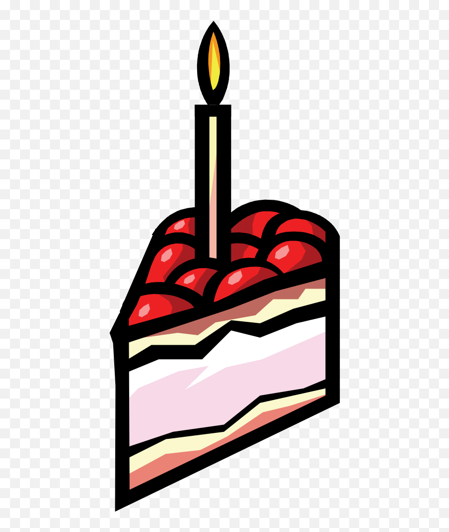 Slice Of Cherry Cake Clipart - Clip Art Emoji,Cake Slice Emoji