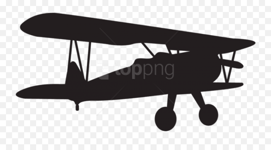 Airplane Aircraft Rotorcraft Propeller - Silhouette Vintage Airplane Clipart Emoji,Airplane Letter Emoji