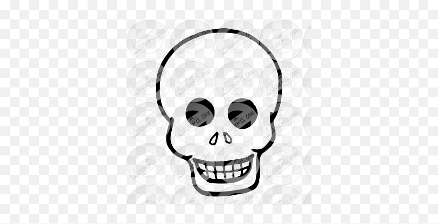 Skull Outline For Classroom Therapy Use - Skull Emoji,Skull Emoticon