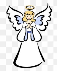 Transparent Background Guardian Angel - Coloring Pages Emoji