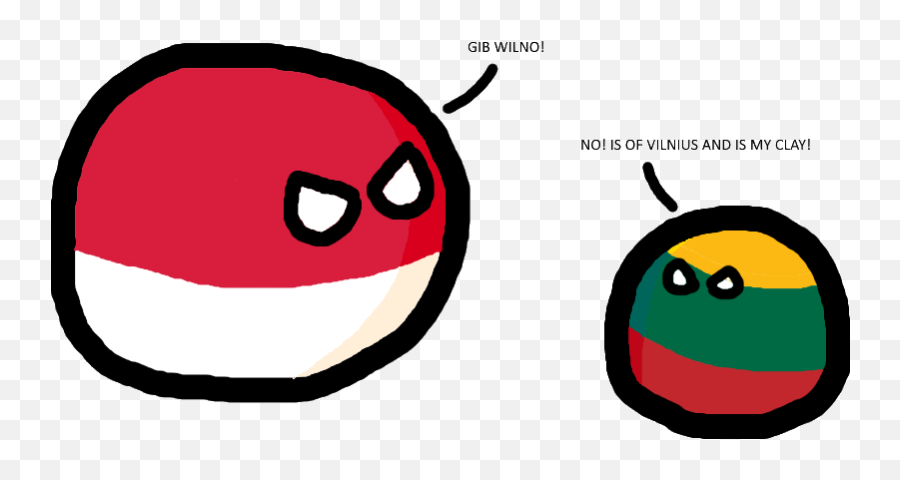 Polish - Lithuanian War Countryballs Poland And Lithuania Poland X Lithuania Countryhumans Emoji,Gib Emoji