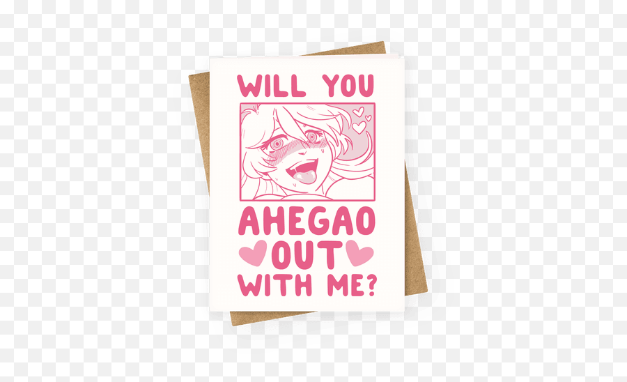 Manga Greeting Cards Accessory Bags And More Lookhuman - Ahegao Valentines Emoji,Ahegao Emoticon