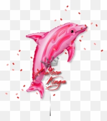 Pink Dolphin - Pink Dolphin Balloon Emoji,Dolphin Emoji