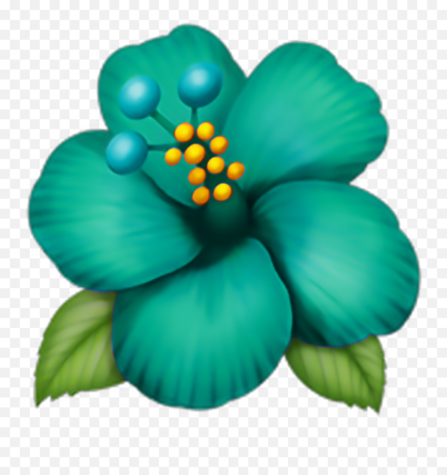 Emoji Fleur Flower Flora Vert Bleu Hibiscus Flower Emoji Png Emoji Flower Free Transparent Emoji Emojipng Com