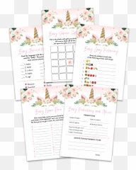 Blush Pink Floral Unicorn Baby Shower - Paper Emoji