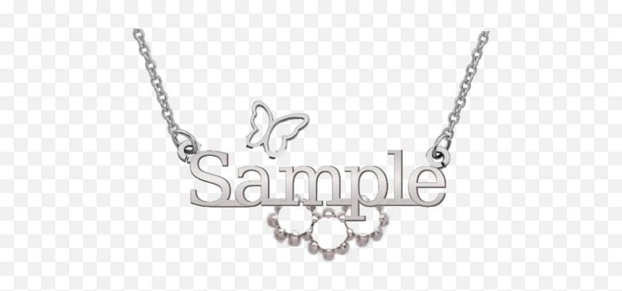 Birthstone And Butterfly Name Necklace - Necklace Emoji,Emoji Jewelry