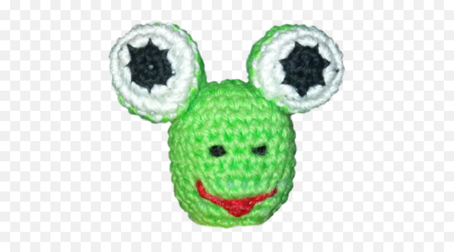 Crochet Green Frog Yarn Bigeyes - Stuffed Toy Emoji,Yarn Emoji