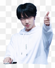 bts jin kimseokjin jinnie cute gun fingerguns - White Coat Emoji