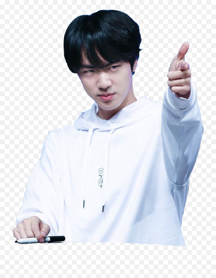 Bts Jin Kimseokjin Seokjin Jinnie Cute Gun Fingerguns - White Coat Emoji,Fingerguns Emoji