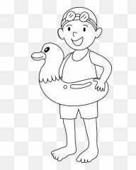 Swimming Pool Child Black And White Clip 58815 - PNG Images Clipart Png Emoji