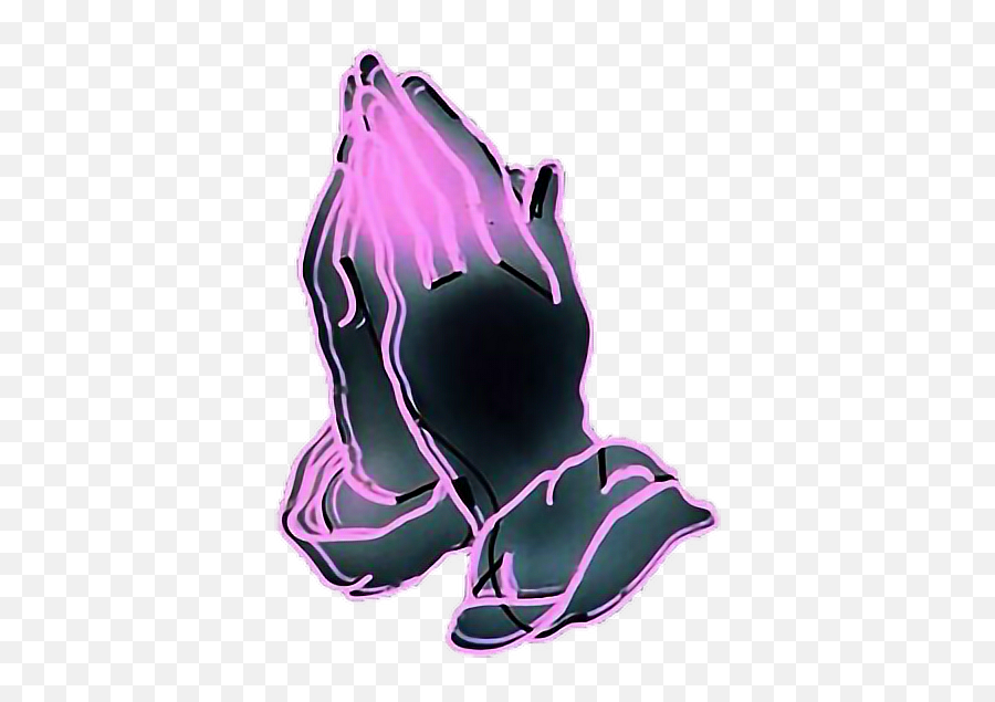 God Emoji Neon Neonsign Hands Prayer - Pray Gang,Helmet Emoji