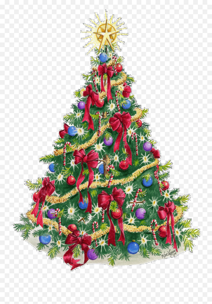 Christmas Lights Clipart Happy Birthday - Decorated Christmas Tree Illustration Emoji,Christmas Tree Emoji Png