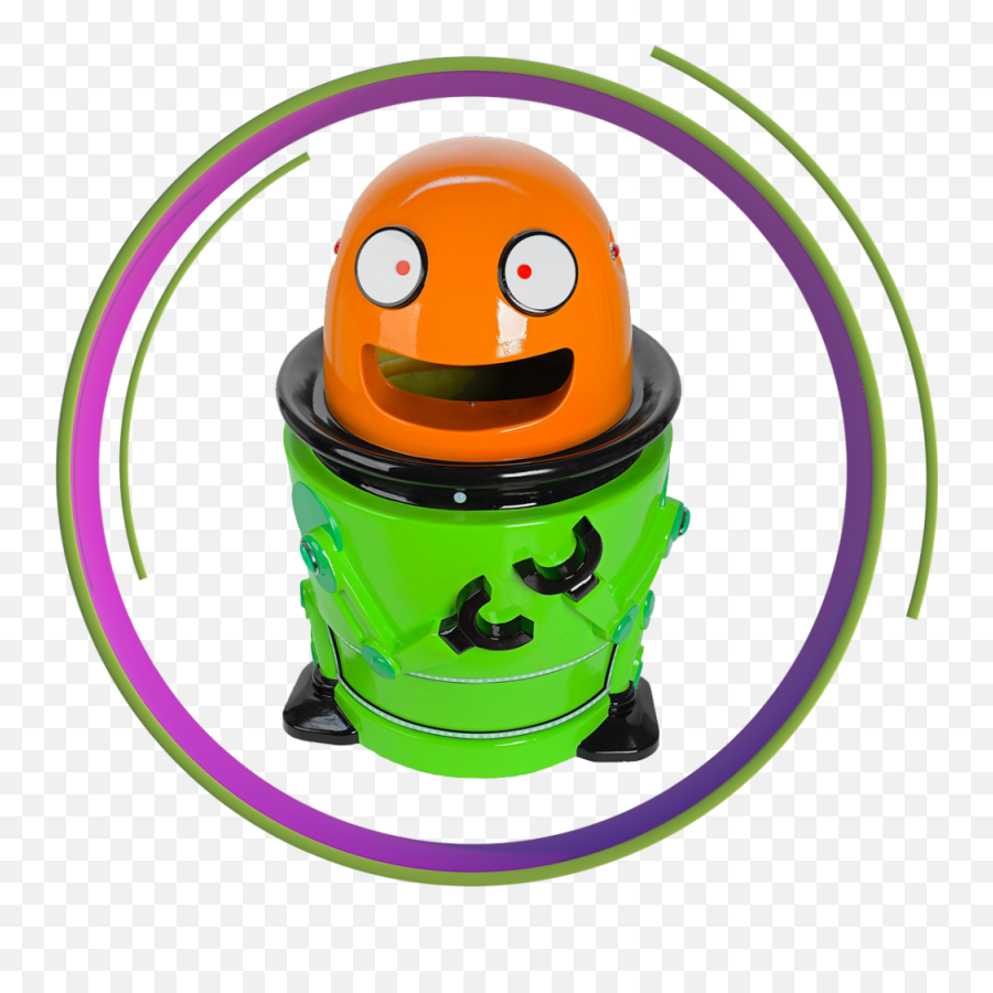 Robo - Happy Emoji,Trash Can Emoticon