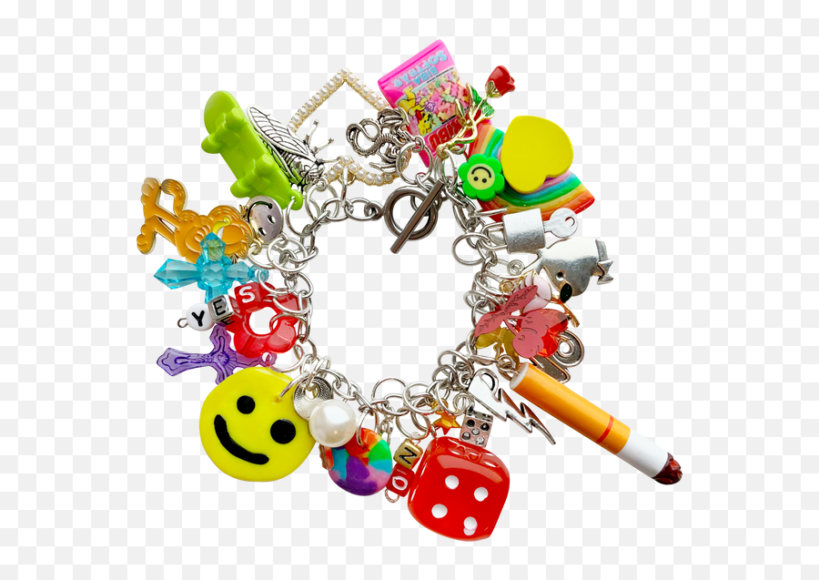 Yeahno Charm Bracelet - Happy Emoji,Emoticon Necklace