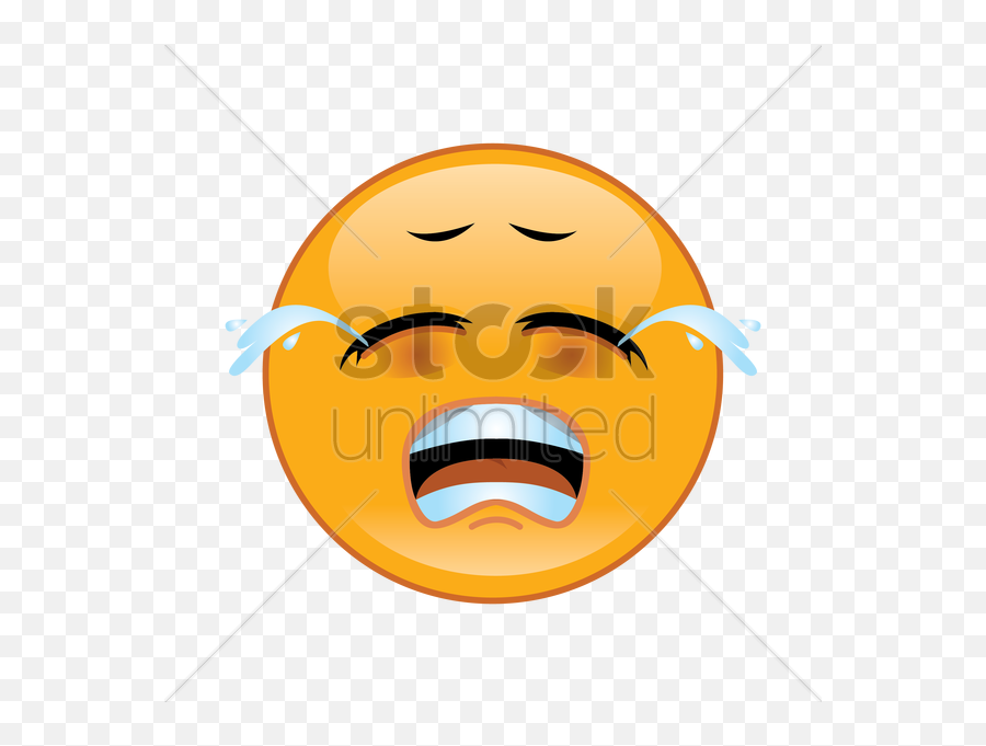 Smiley Crying Vector Image - Exclamation Mark Emoji,Crying Face Emoticon