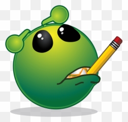 Smiley Green Alien Mmm - Clipart Emoji