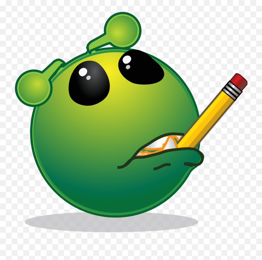 Smiley Green Alien Mmm - Clipart Emoji,Blush Emoticon