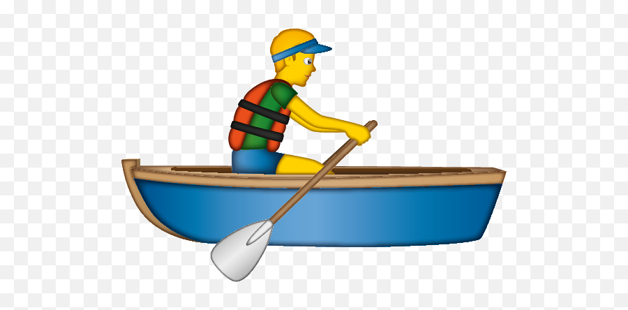 Emoji - Free Rowing Boat Cartoon,Canoe Emoji