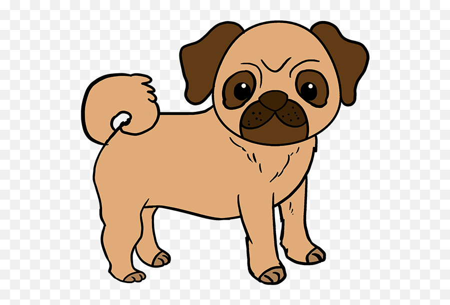 How To Draw A Pug - Pug Drawing Easy Emoji,Pug Emoji