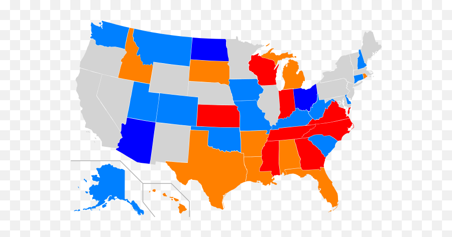 Map Of Us Voter Id Laws - Partisan Lean By State Emoji,North Carolina Flag Emoji