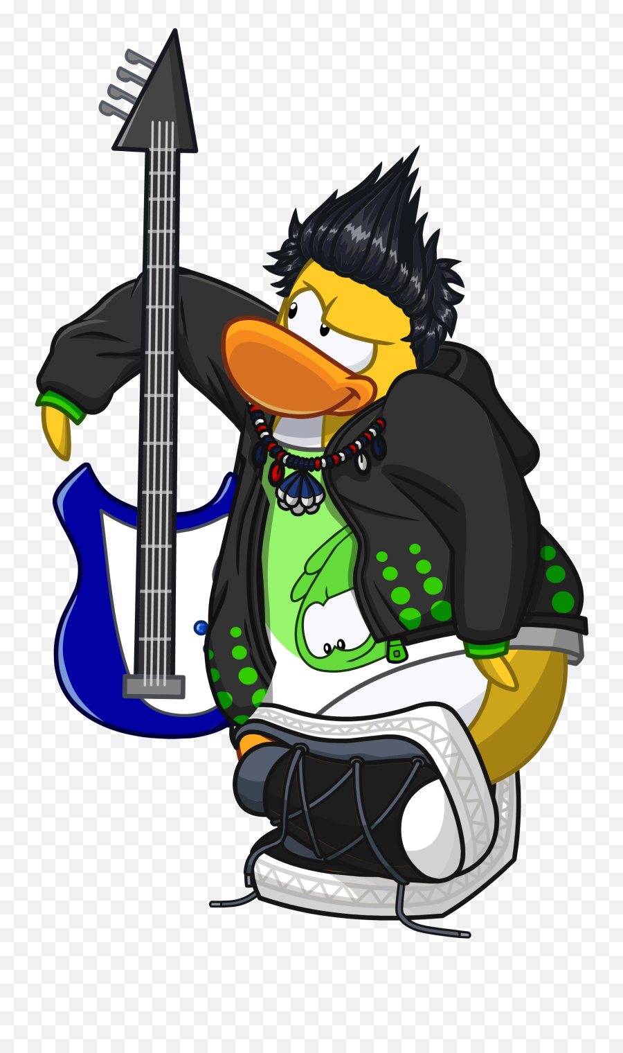 Blue Electric Bass Club Penguin Wiki Fandom - Cartoon Emoji,How To Get Emojis On Musically