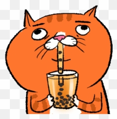 Bubble Tea Line Sticker By Ehcat - Bubble Tea Cat Gif Emoji,Bubble Tea Emoji