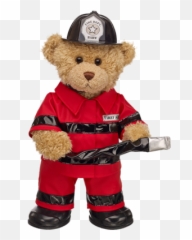 Fire Fighter Curly Teddy - BuildABear Workshop US 3700 Firefighter Emoji