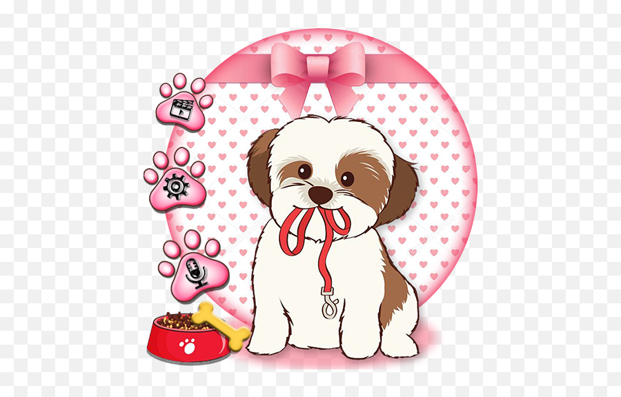 Cute Dog Themes Live Wallpapers - Cartoon Shih Tzu Draw Emoji,Dog Lightning Emoji