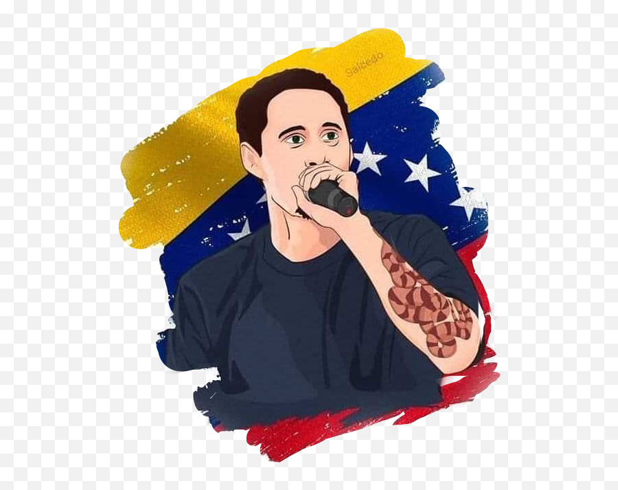 Canserbero Sticker By Cristian De La Torre - Canserbero Con La Camiseta De Venezuela Emoji,Bandera De Venezuela Emoji