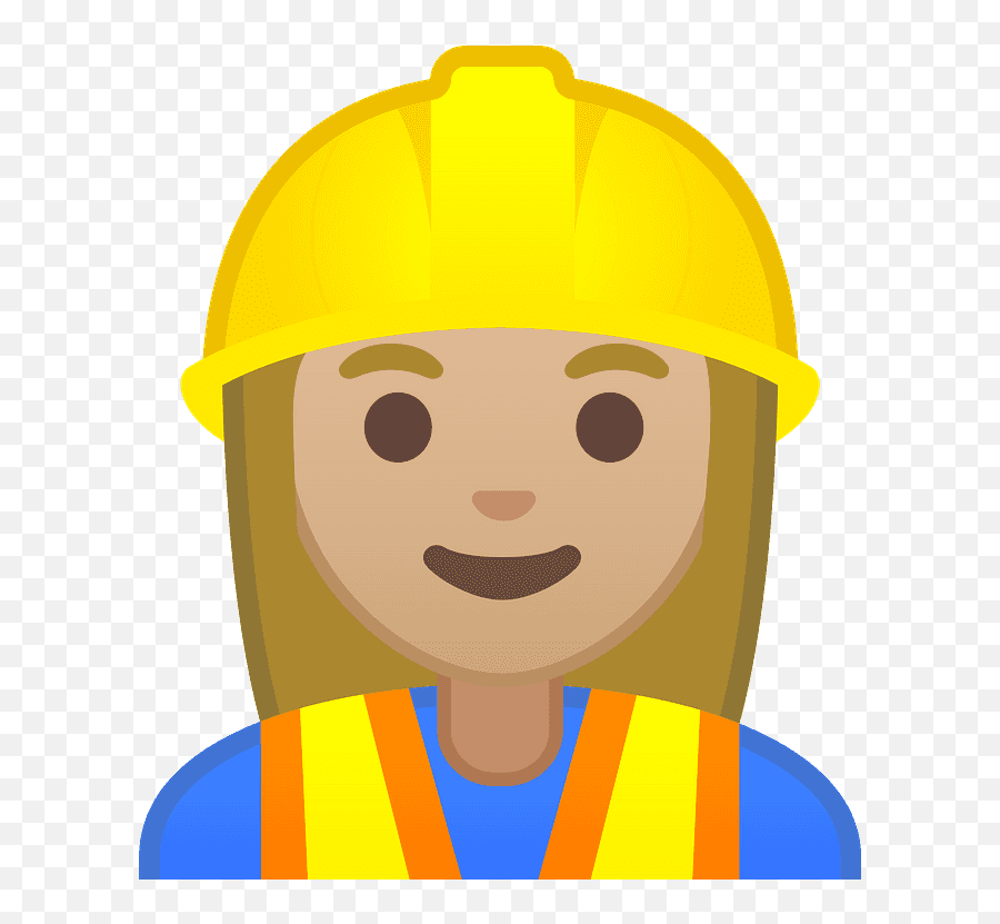 Woman Construction Worker Emoji Clipart - Construction Worker Emoji,Construction Emoji