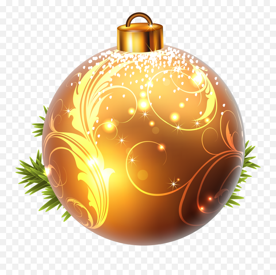 Yellow Christmas Ball Png Clipart Image - Christmas Decorations Clipart Balls Emoji,Emoji Christmas Ornaments