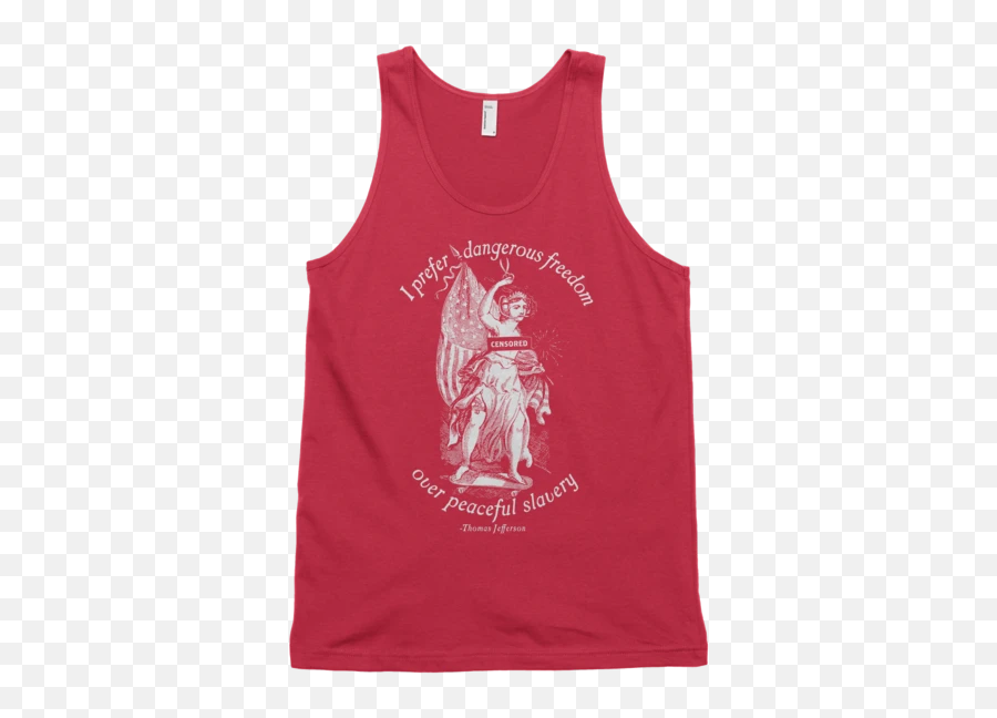 I Prefer Dangerous Freedom Jefferson Quote Tank Top - Mythical Creature Emoji,Emoji Tops