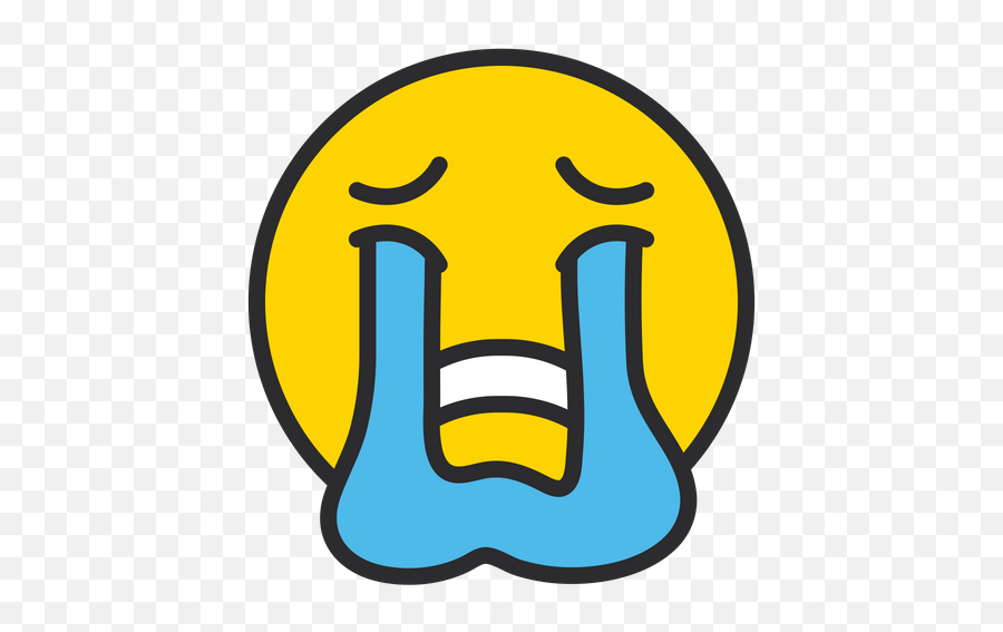 Loudly Crying Face Emoji Icon Of Colored Outline Style - Clip Art,Loudly Crying Emoji