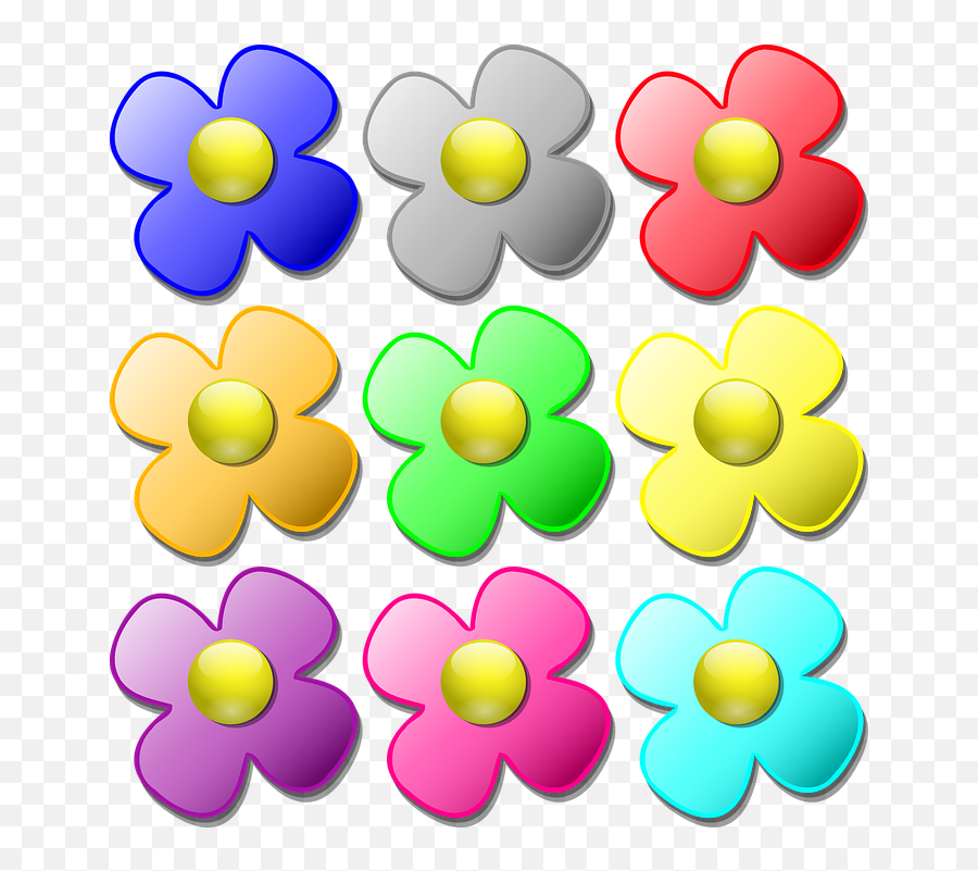 Free Yellow Flower Flower Vectors - Colored Flowers To Print Emoji,Sunflower Emoji
