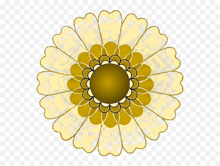 Vector Clip Art Of Large Petals Gold - Single Flowers Png Clip Art Emoji,Three Leaf Clover Emoji