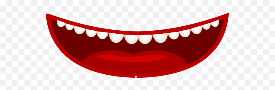Vector Drawing Of Cartoon Style Red Mouth With White Teeth - Cartoon Mouth Transparent Background Emoji,Gritted Teeth Emoji