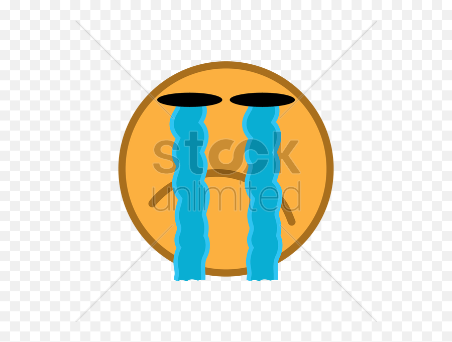 Crying Emoticon Vector Image - Illustration Emoji,Crying Emoticon