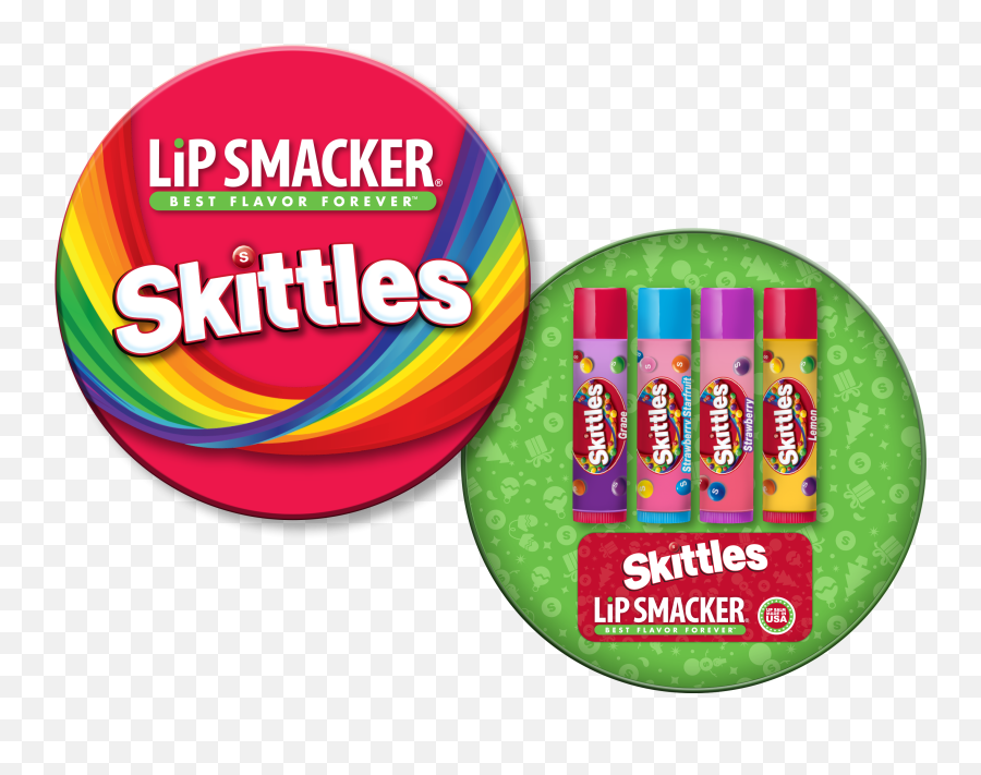 Holiday Tin Collection - Skittles Lip Smacker Lip Smacker Skittles Emoji,Grape Emoji