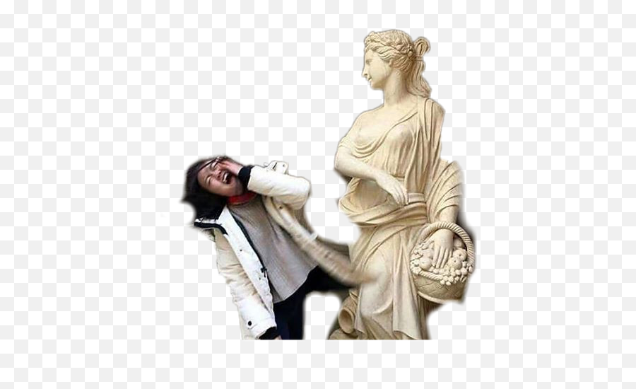 Statue Funny Meme Realpeople Slapping Slap Bitchslap - Statue Slap Emoji,Slapping Emoji