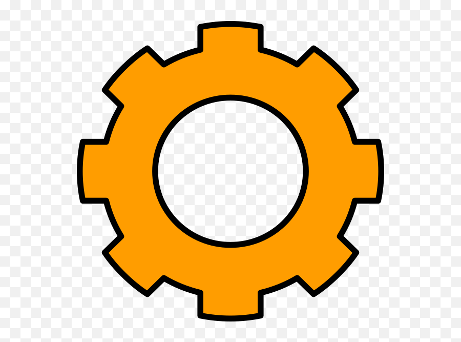 Gear Clipart - Orange Gear Clipart Emoji,Gears Emoji