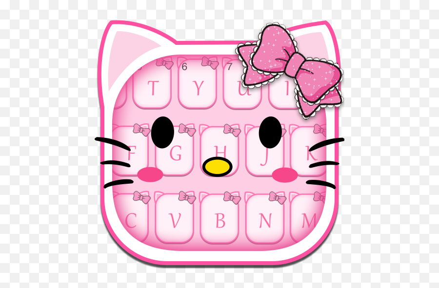 Download Pink Kitty Keyboard Theme - Clip Art Emoji,Pink Emoji Keyboard