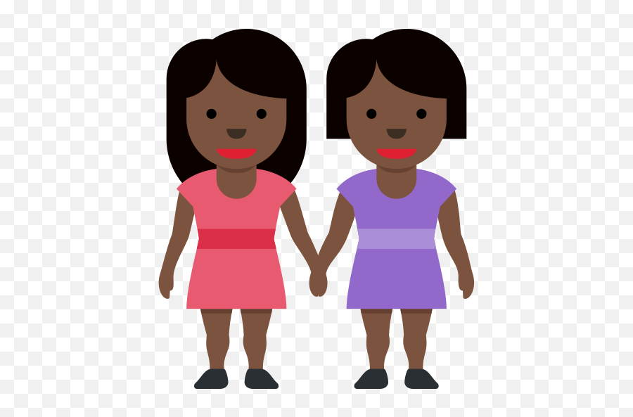 Women Holding Hands Dark Skin Tone Emoji - Dibujos De Niño De Piel Morena,Emoji Skin Tone