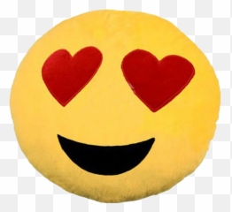 Emoji Smiley Emoticon Yellow Heart Eyes Pillow - Emoji Cushion,Smiley Emoji
