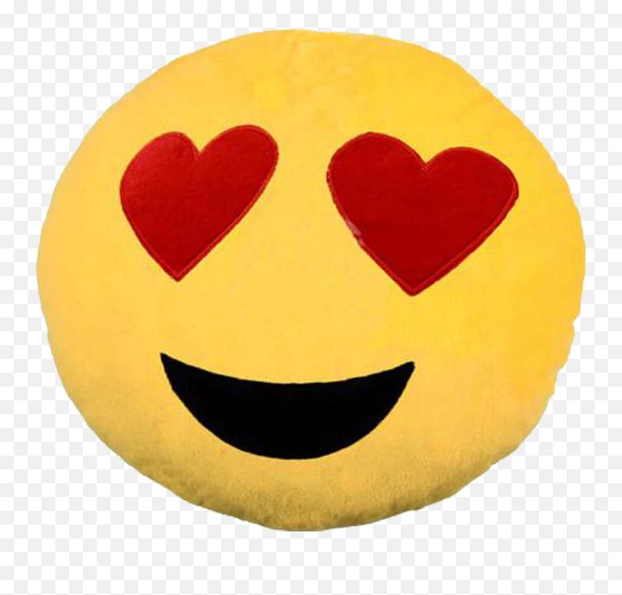 Emoji Smiley Emoticon Yellow Heart Eyes Pillow - Emoji Cushion,Smiley Emoji