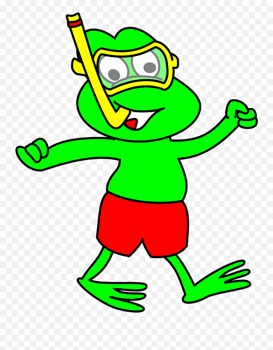 Snorkeling Frog Swimming Fun Happy - Frog In Bathing Suit Emoji,Kermit The Frog Emoji